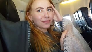 Ilmaseikkailu: imevät ja vitun teini blondi lentokoneessa