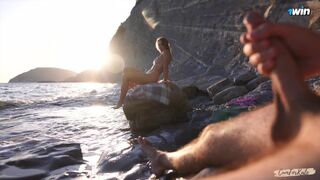 Fuckflash on nudisti ranta: ulkomaalainen tyttö auttoi nauttimaan