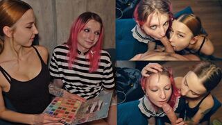 Täysin nainen - tyttö opettaa Sissy miten imeä munaa