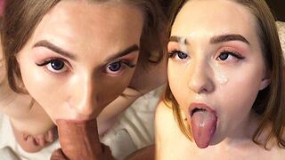 Teini-ikäisen suutyön lumottu, ahegao suihinotto kasvot