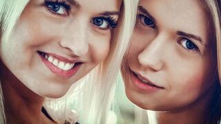 Kuuma lesbo halauksia kypsiä blondeja Lena Love ja Violette Pink