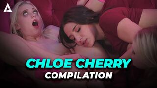 Laiha blondi Chloe Cherry lesbo valikoima tulinen kolme