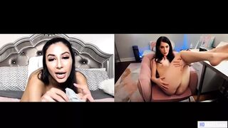 Evelyn Claire ja Gianna Dior teini-lesbo webbikamera itsetyytyväisyys